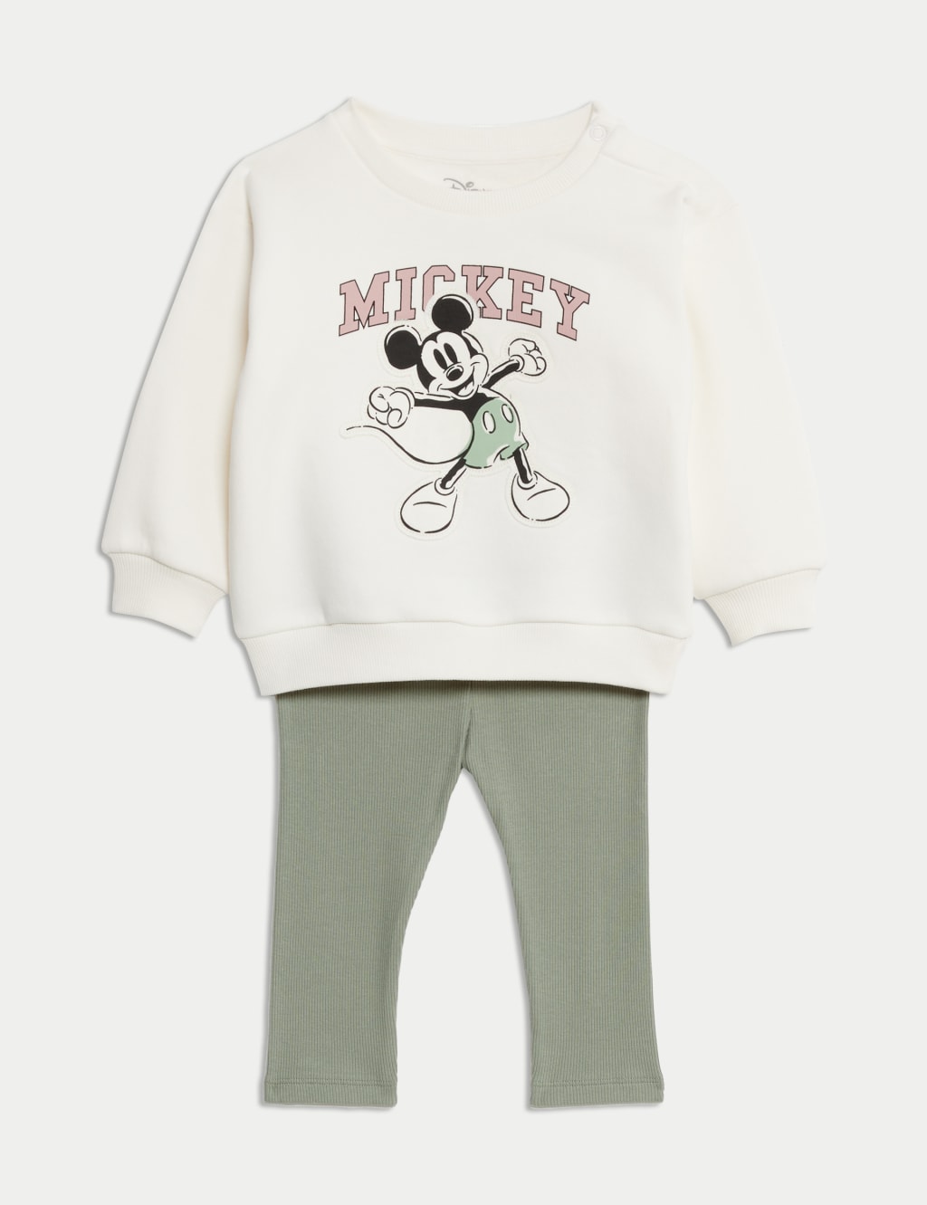 M&S Collection Boys 2pc Cotton Rich Mickey Mousetm Outfit (0-3 Yrs) - 3-6 M - Cream Mix, Cream Mix