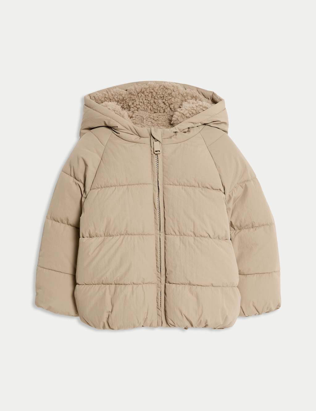M&S Collection Boys Midweight Padded Hooded Coat (0-3 Yrs) - 12-18 - Brown, Neutral,Brown