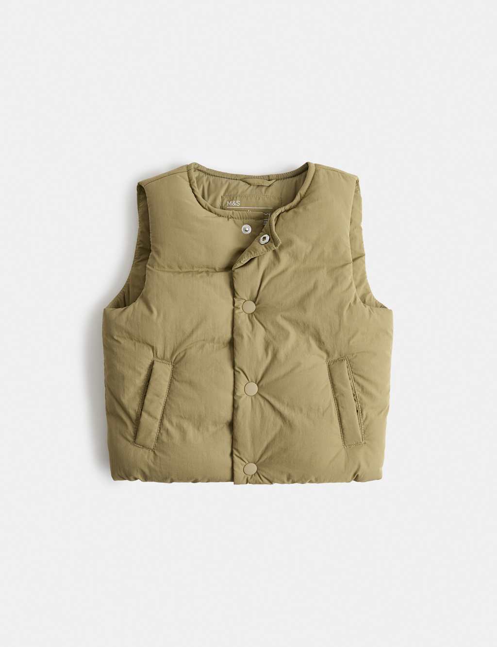 M&S Boys Borg Gilet (0-5 Yrs) - 4-5 Years - Khaki