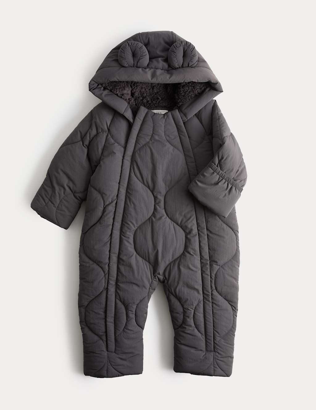 M&S Boys Hooded Snowsuit (0-3 Yrs) - 3-6 Months - Charcoal