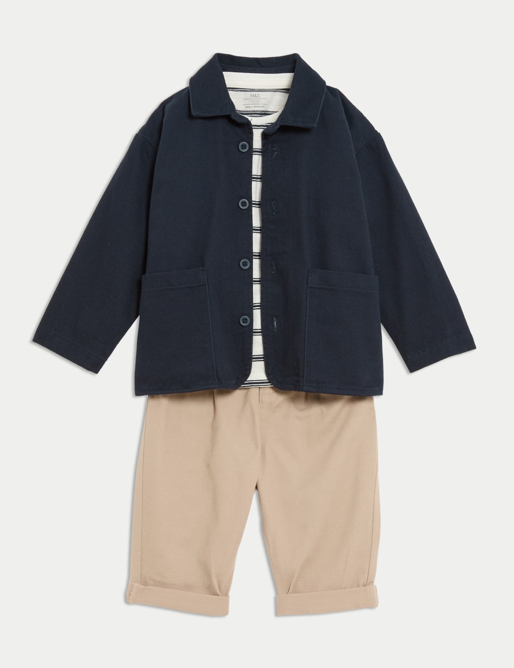 3pc Pure Cotton Striped Outfit (0-3 Yrs)