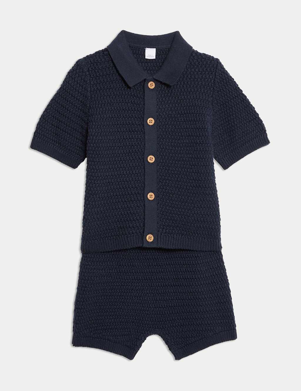 2pc Knitted Shirt And Shorts Outfit (0-3 Yrs)