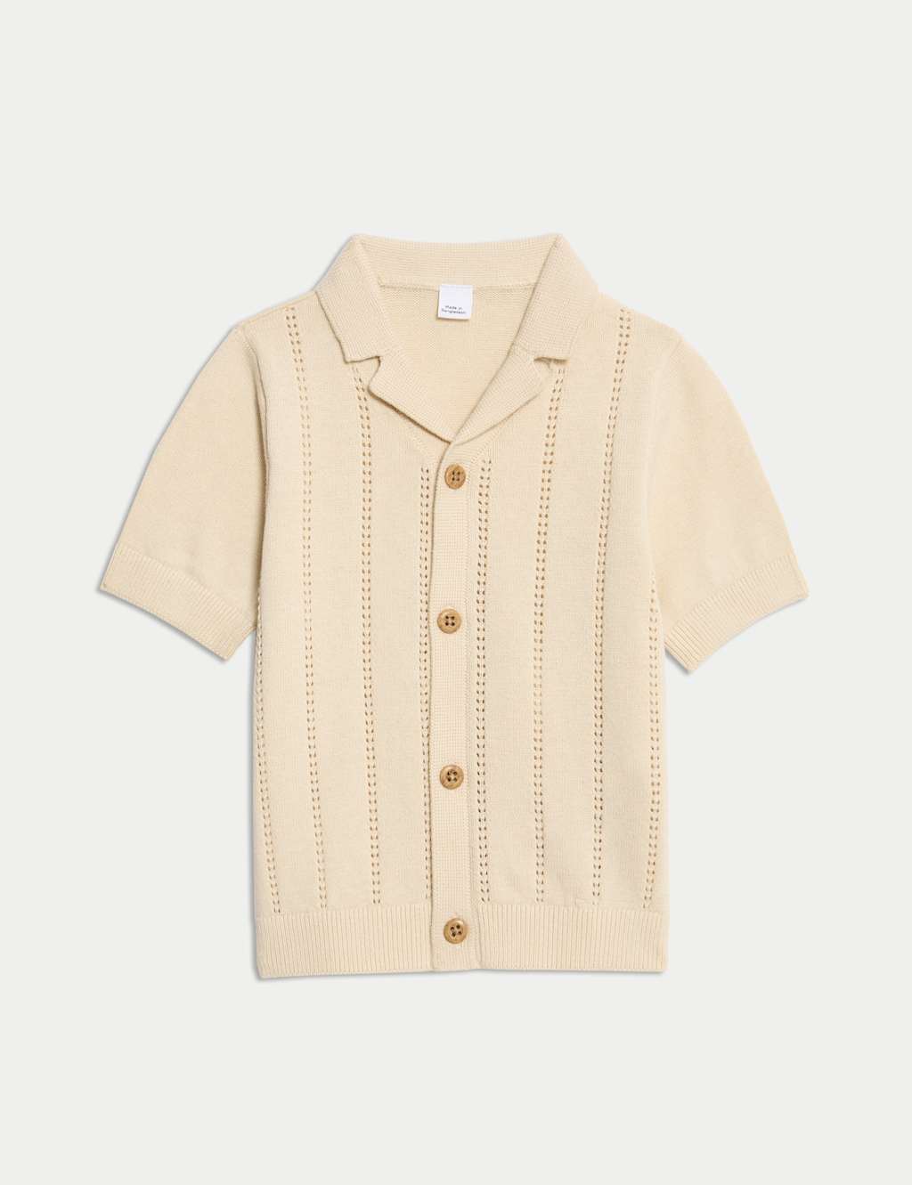 Pure Cotton Knitted Cream Shirt (0-3 Yrs)