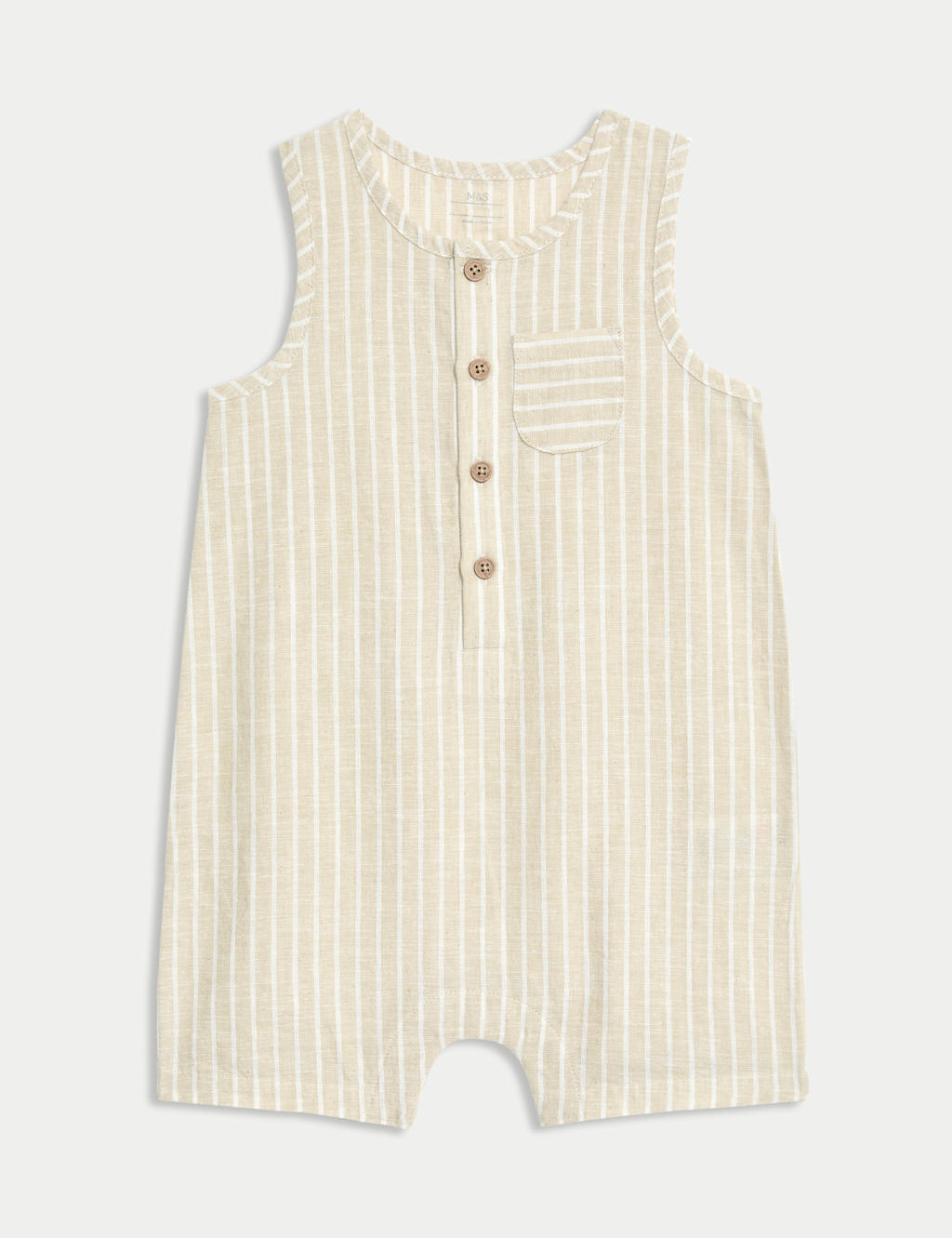 Cotton Rich Striped Button Through Romper (0-3 Yrs)
