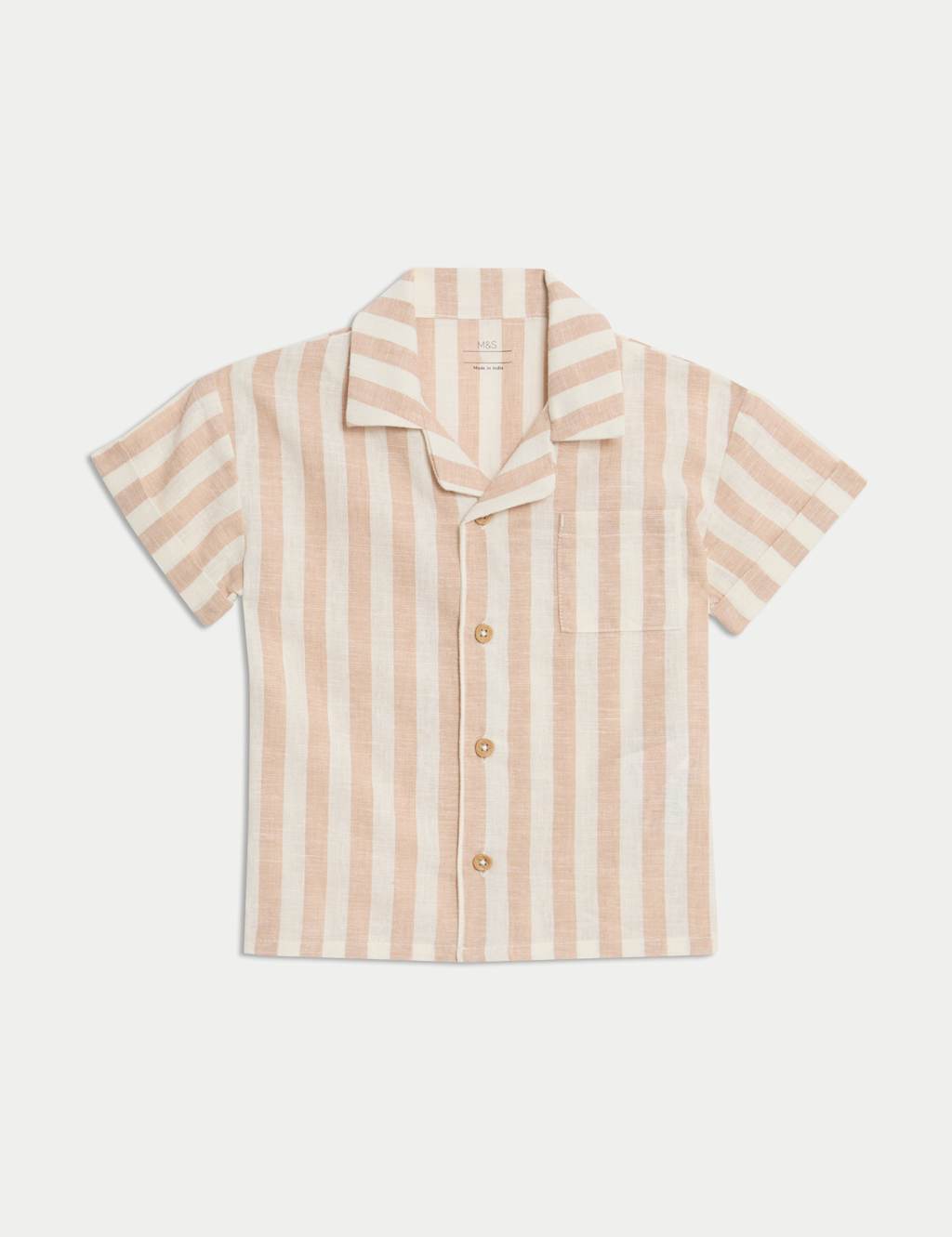 Cotton Rich Double Cloth Striped Shirt (0-3 Yrs)
