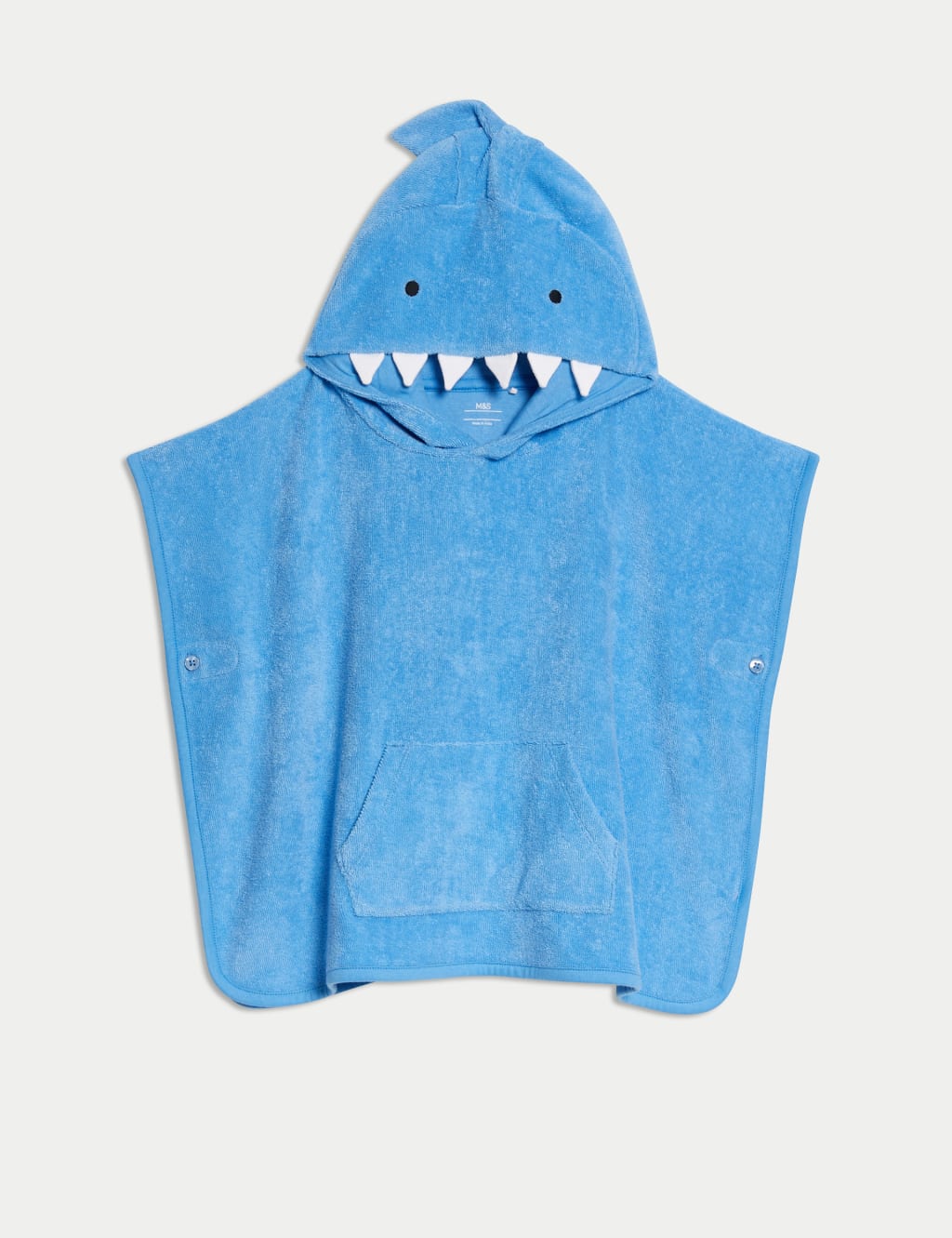 Pure Cotton Shark Towelling Poncho (0-36 Mths)