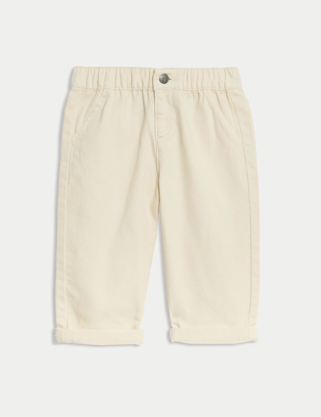 Pure Cotton Elasticated Waist Trousers (0-3 Yrs)