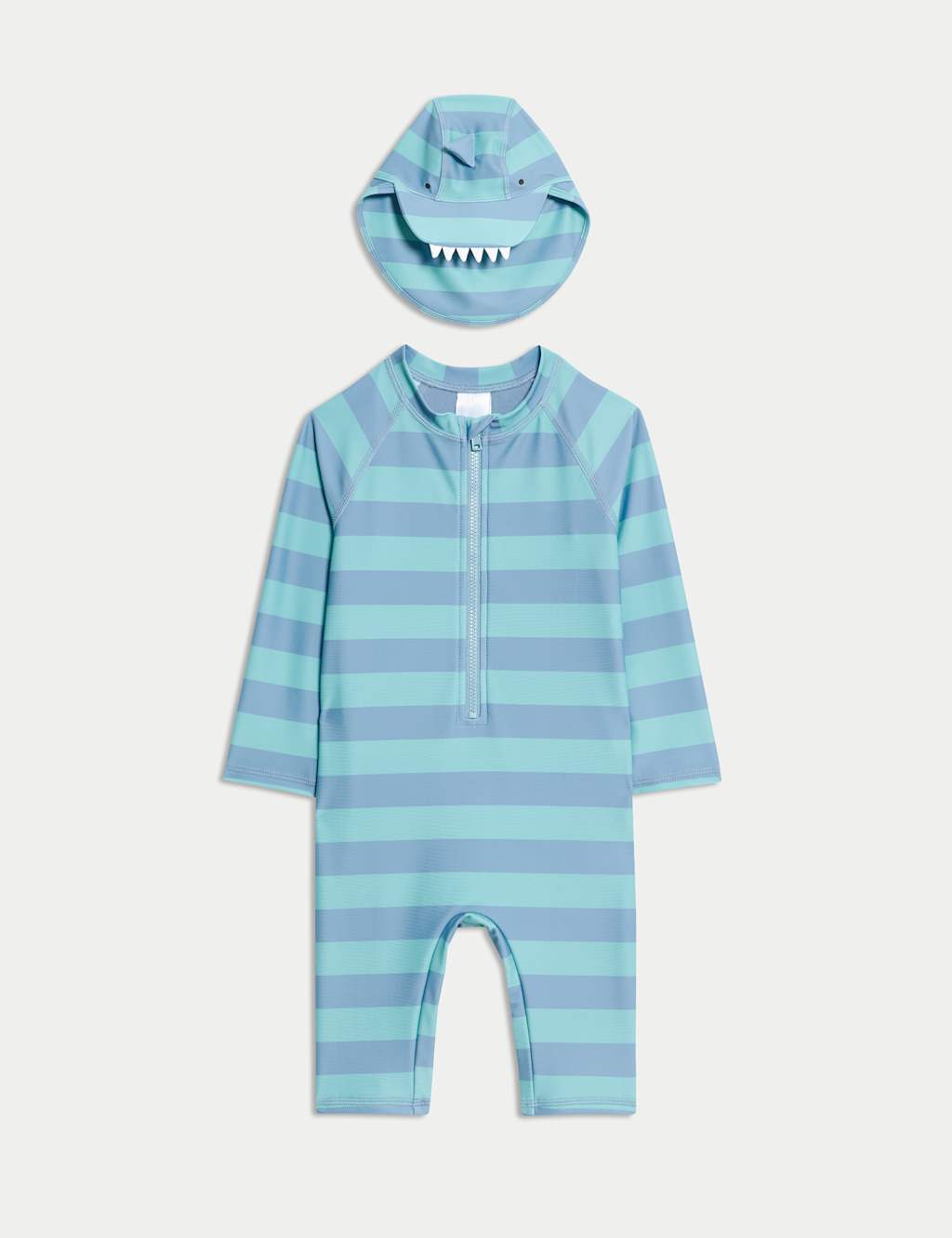 2pc Striped Sunsafe Swimsuit with Hat (0 -3 Yrs)