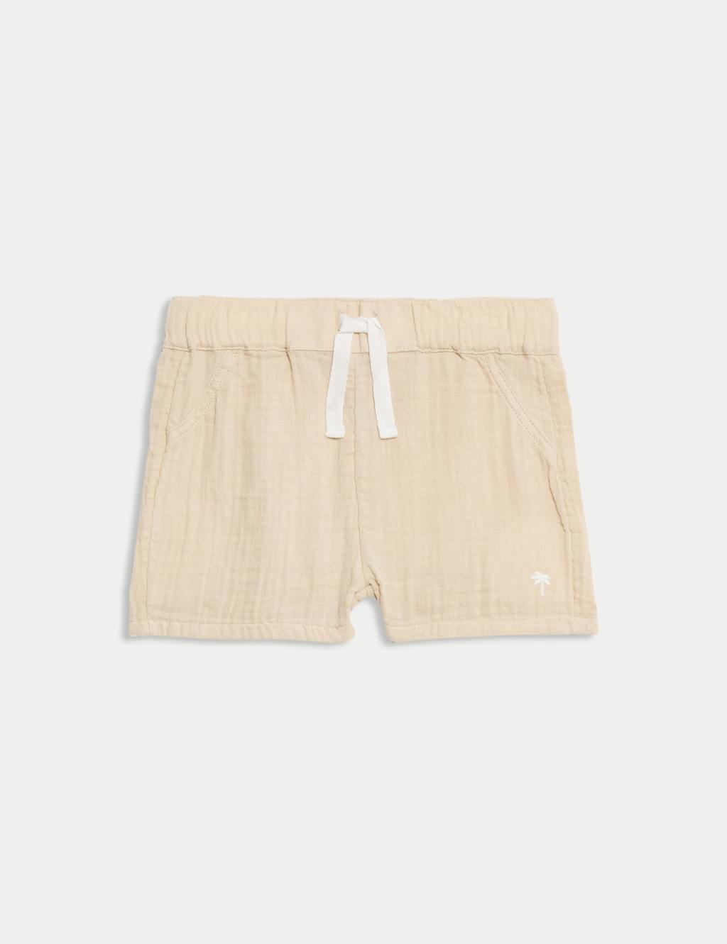 Pure Cotton Double Cloth Shorts (0-3 Yrs)