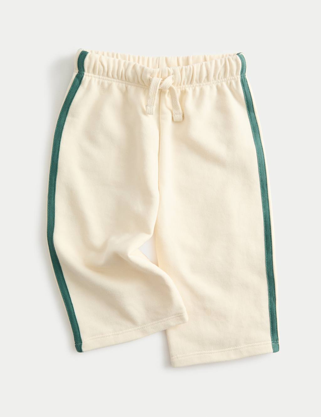 M&S Cotton Rich Wide Leg Striped Joggers (0-6 Yrs) Ecru Mix