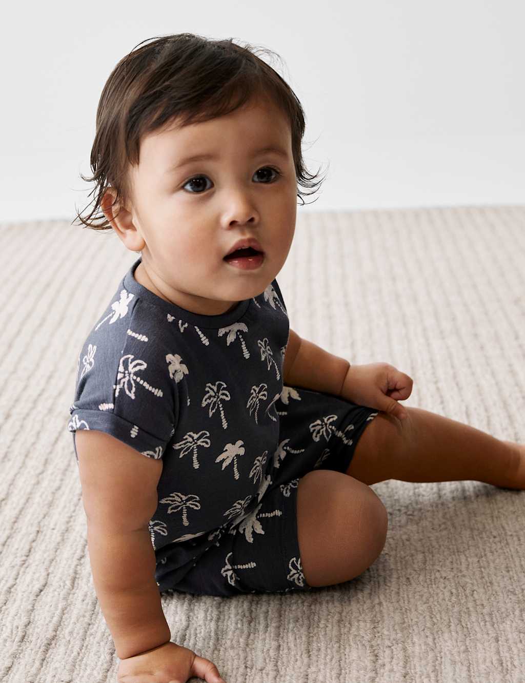 Pure Cotton Palm Tree Romper (0-3 Yrs)