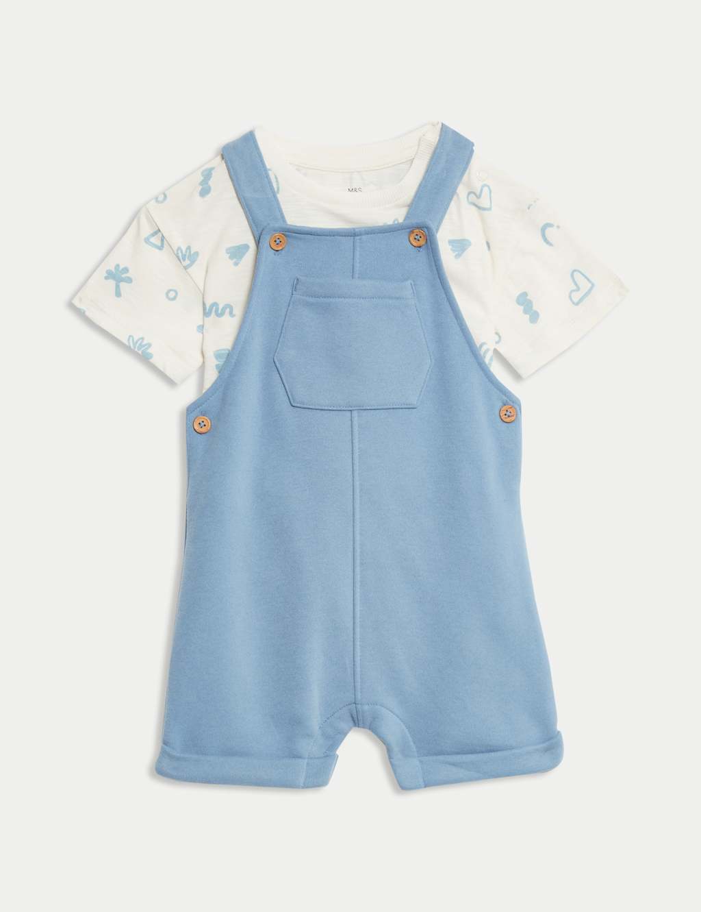 2pc Cotton Rich Dungaree Outfit (0-3 Yrs)