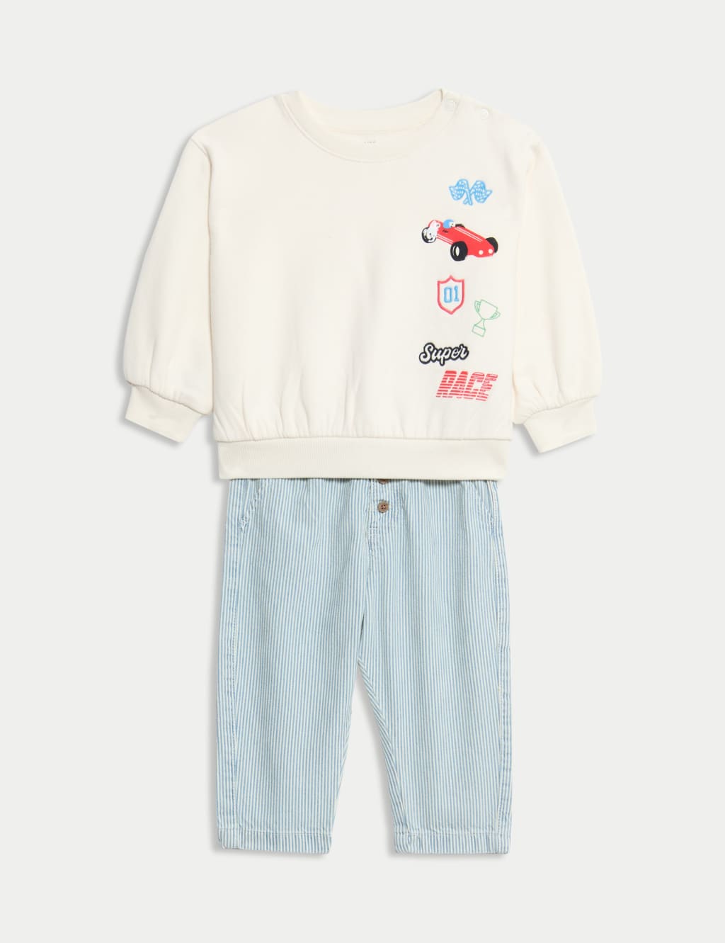 Cotton Rich Striped Top & Bottom Outfit (0-6 Yrs)