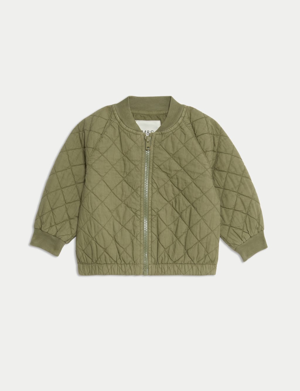 Pure Cotton Quilted Zip Jacket (0-3 Yrs)
