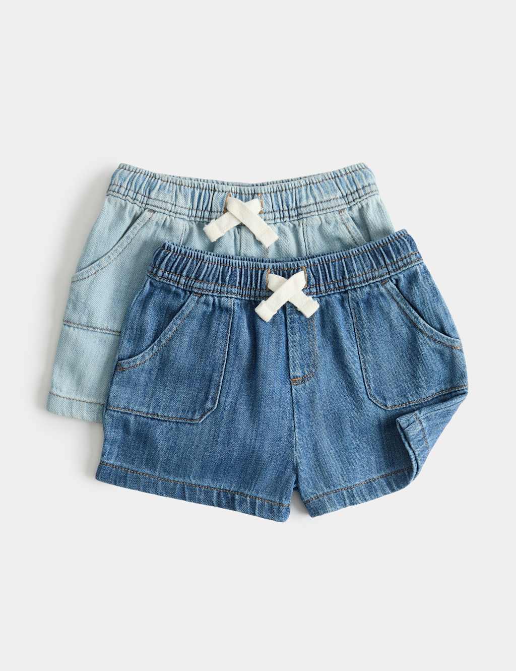 M&S Boys 2 Pack Denim Shorts (0-3 Yrs) - 2-3 Years - Multi
