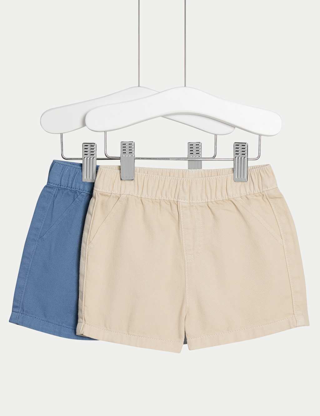 2pk Pure Cotton Woven Shorts (0-3 Yrs)