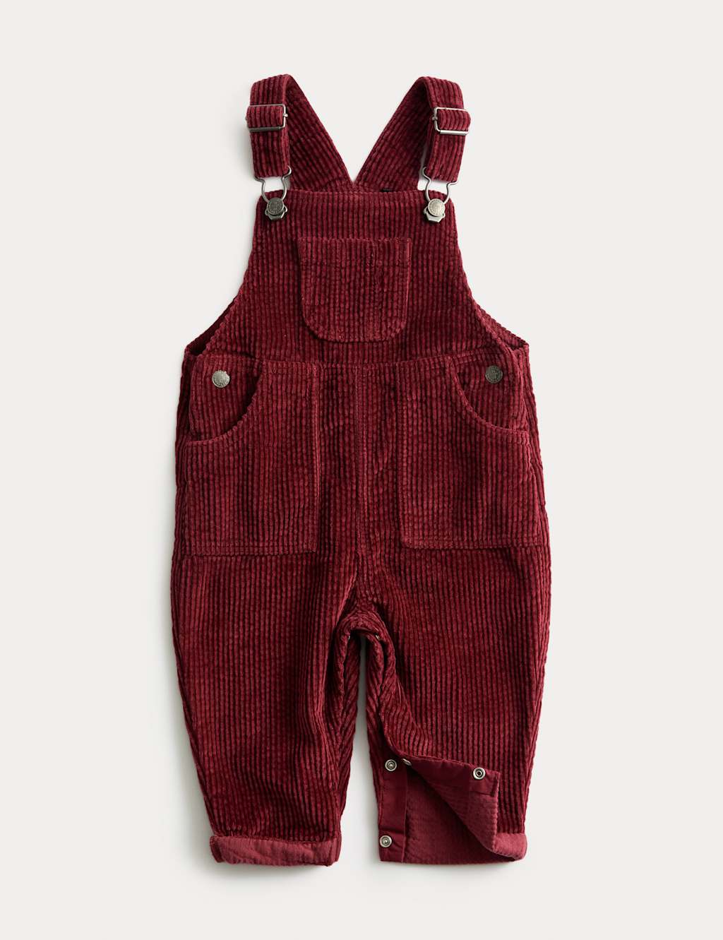 M&S Pure Cotton Cord Dungarees (0-3 Yrs) Claret