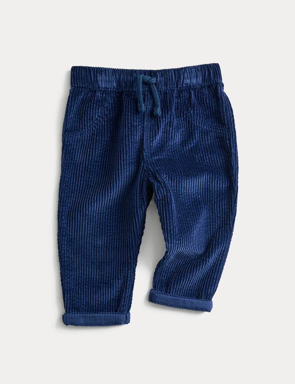 M&S Pure Cotton Cord Trousers (0-3 Yrs) Navy