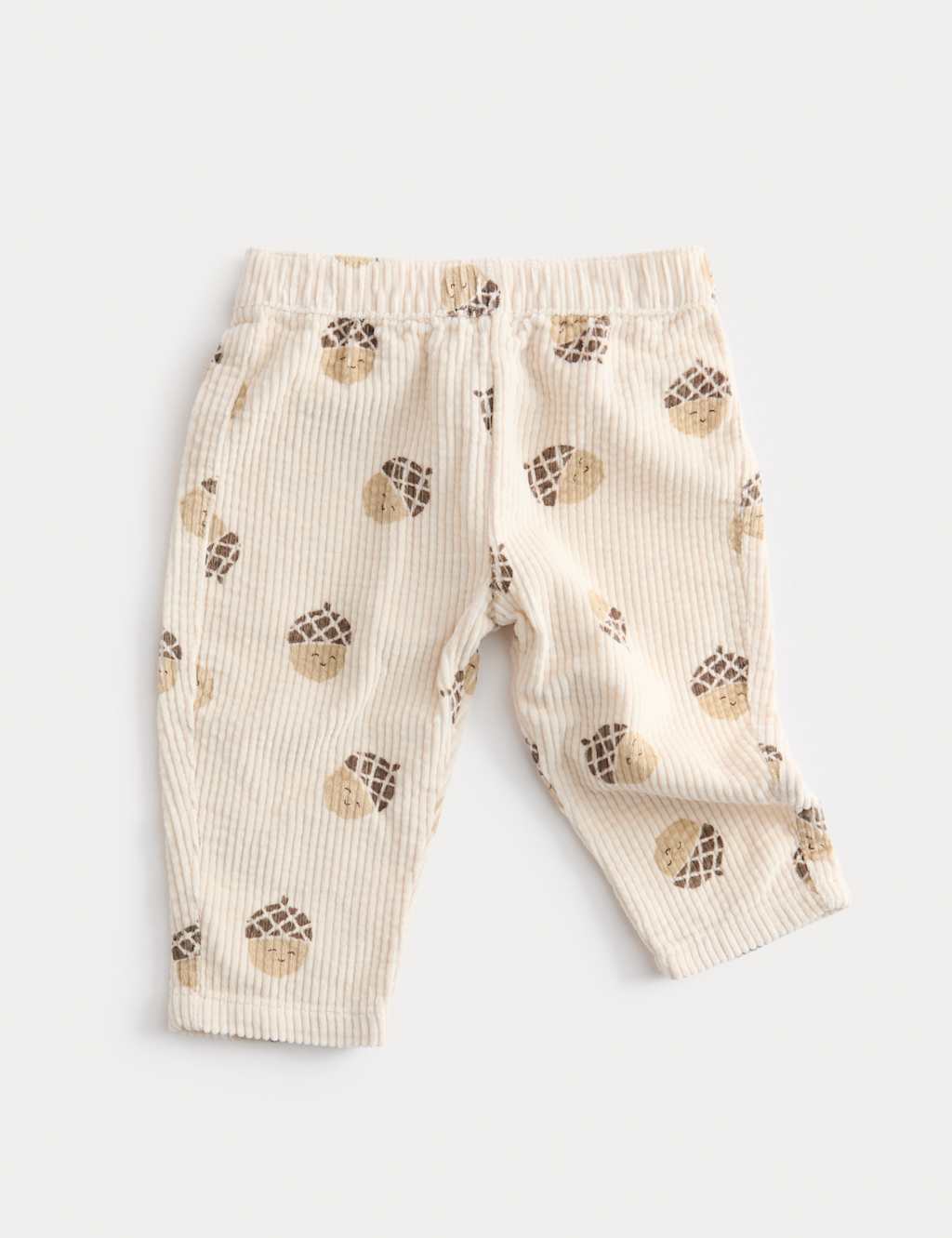 M&S Pure Cotton Little Acorn Trousers (0-3 Yrs) Cream