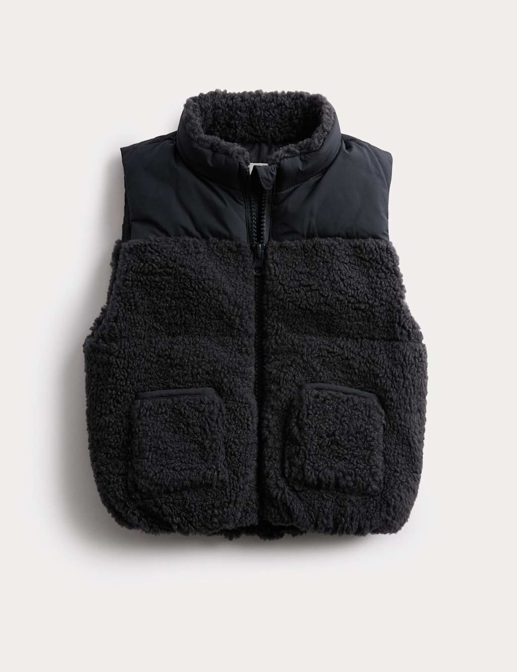 M&S Borg Padded Gilet (0-6 Yrs) Carbon