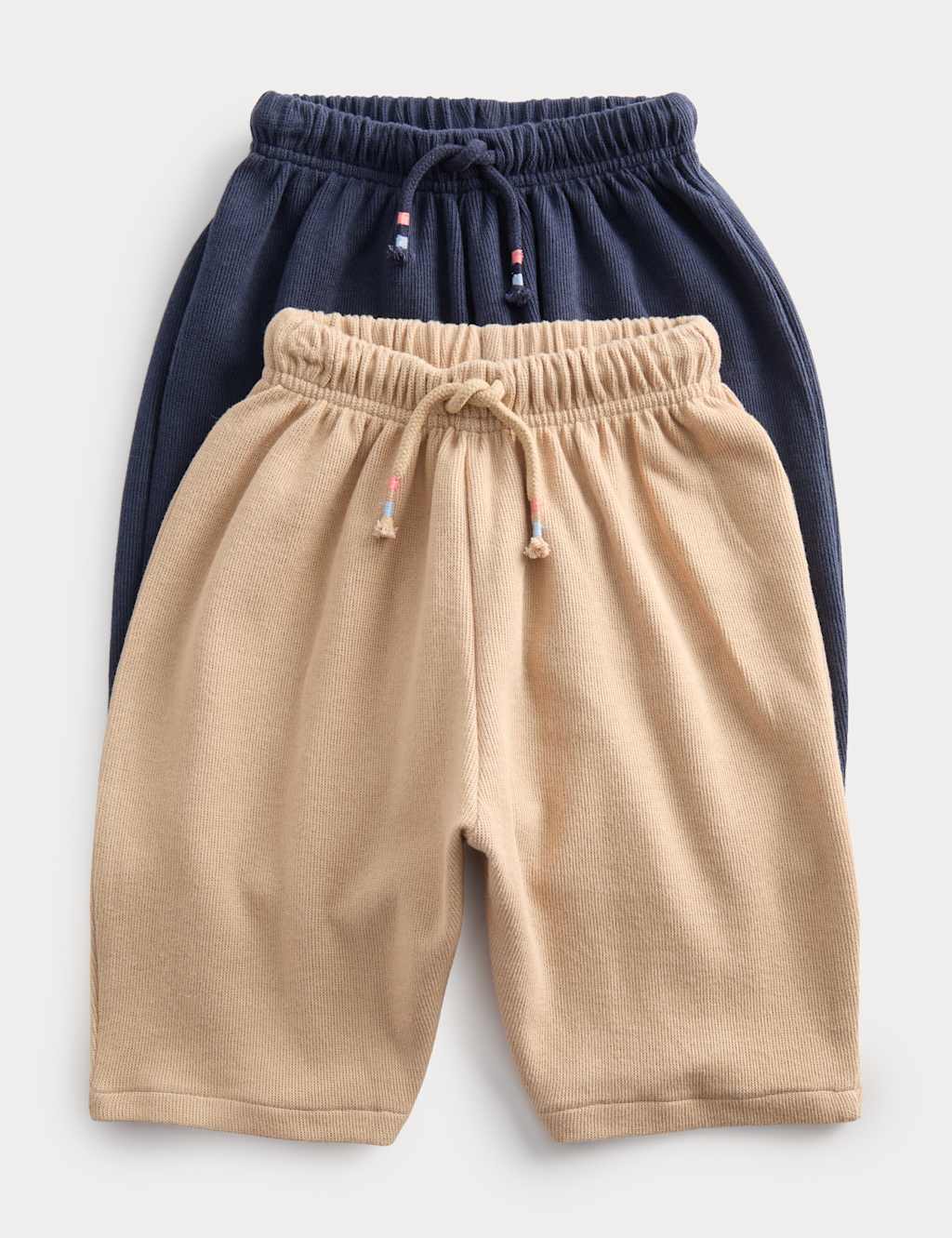M&S Boys 2 Pack Cotton Rich Joggers (0-5 Yrs) - 2-3 Years - Navy Mix
