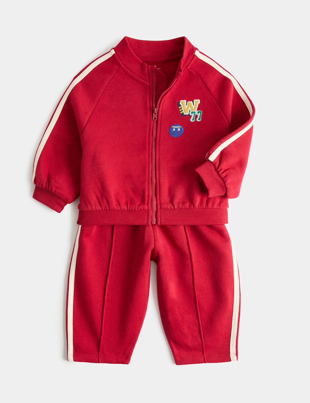M&S Boys 2 Piece Cotton Rich Top & Bottom Outfit (0-5 Yrs) - 2-3 Years - Red