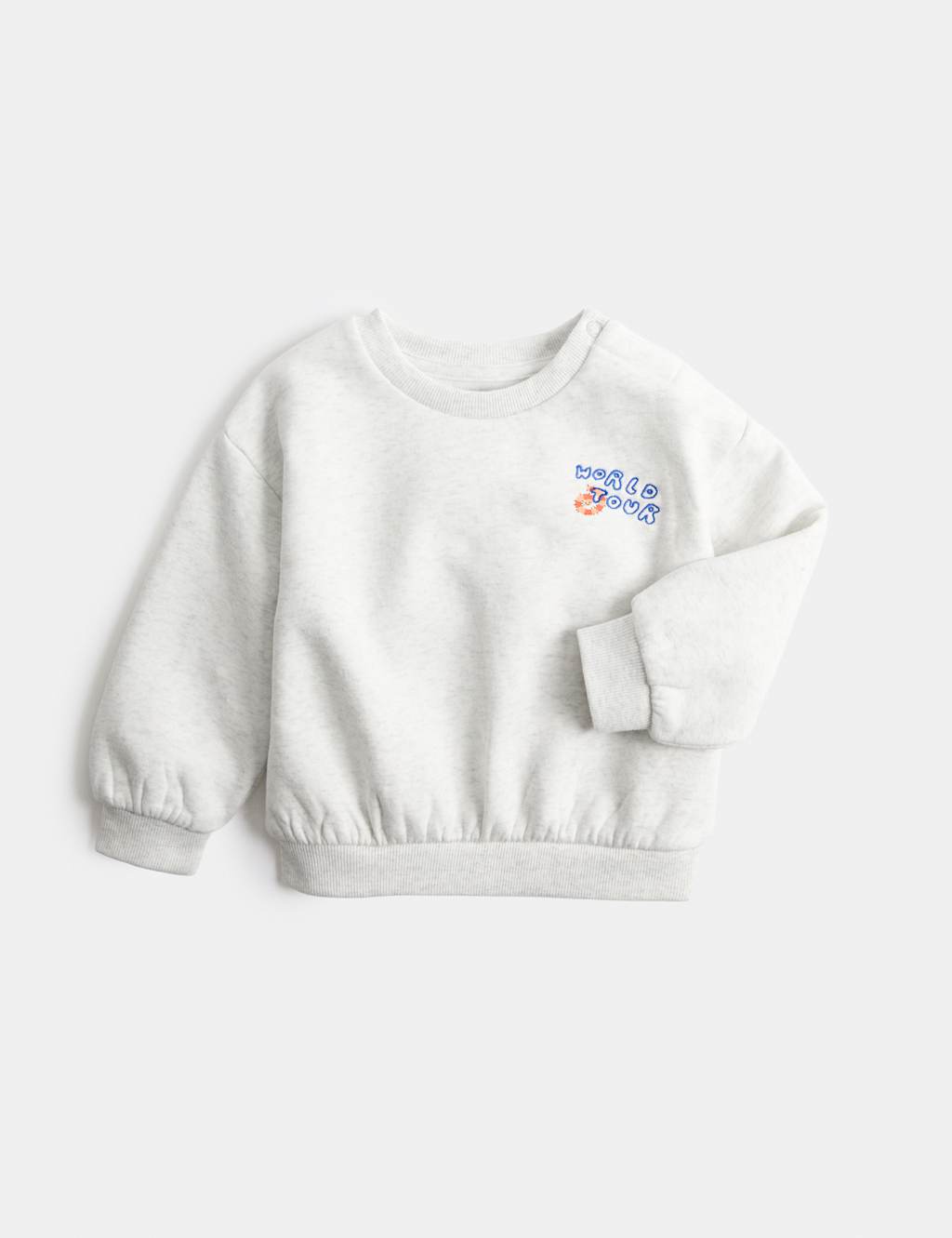M&S Boys Cotton Rich Bug Sweatshirt (0-5 Yrs) - 12-18 Months - Grey Mix