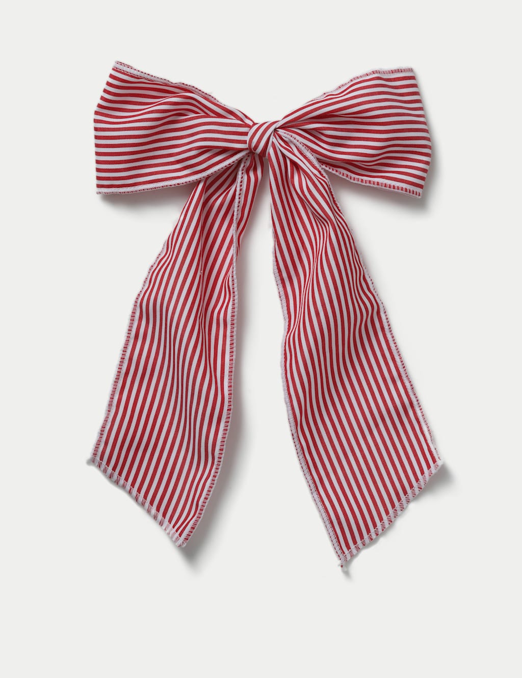 M&S Collection Girls Red Stripe Bow, Red