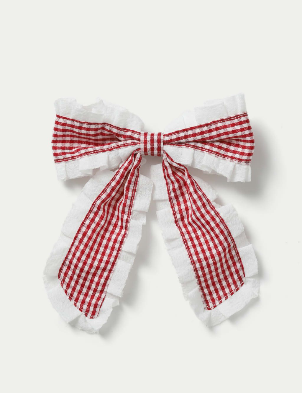 Back To School Gingham Trim Bow