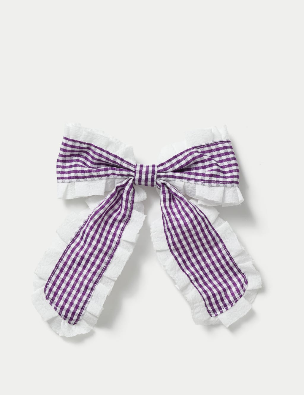 Back To School Gingham Trim Bow