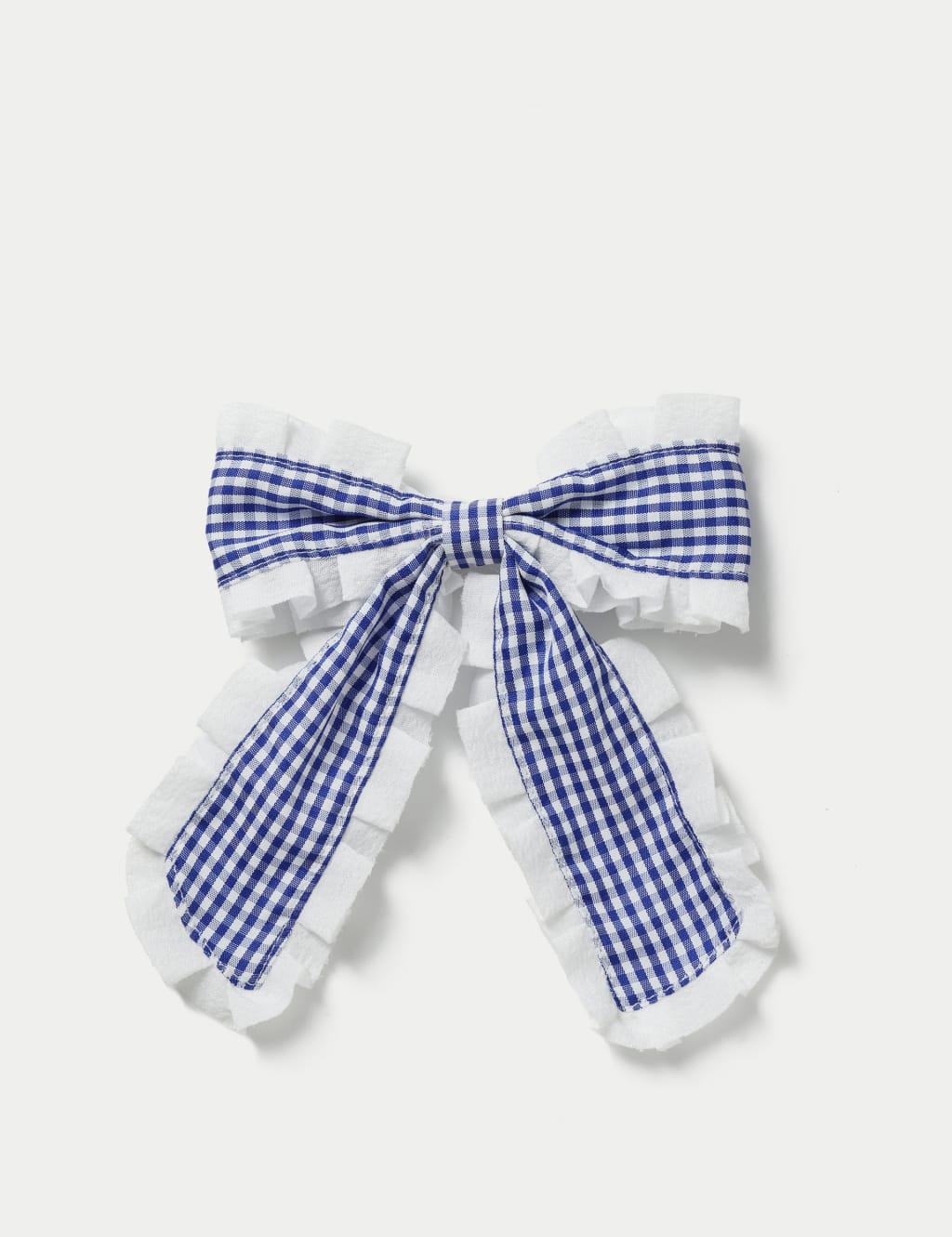 Back To School Gingham Trim Bow