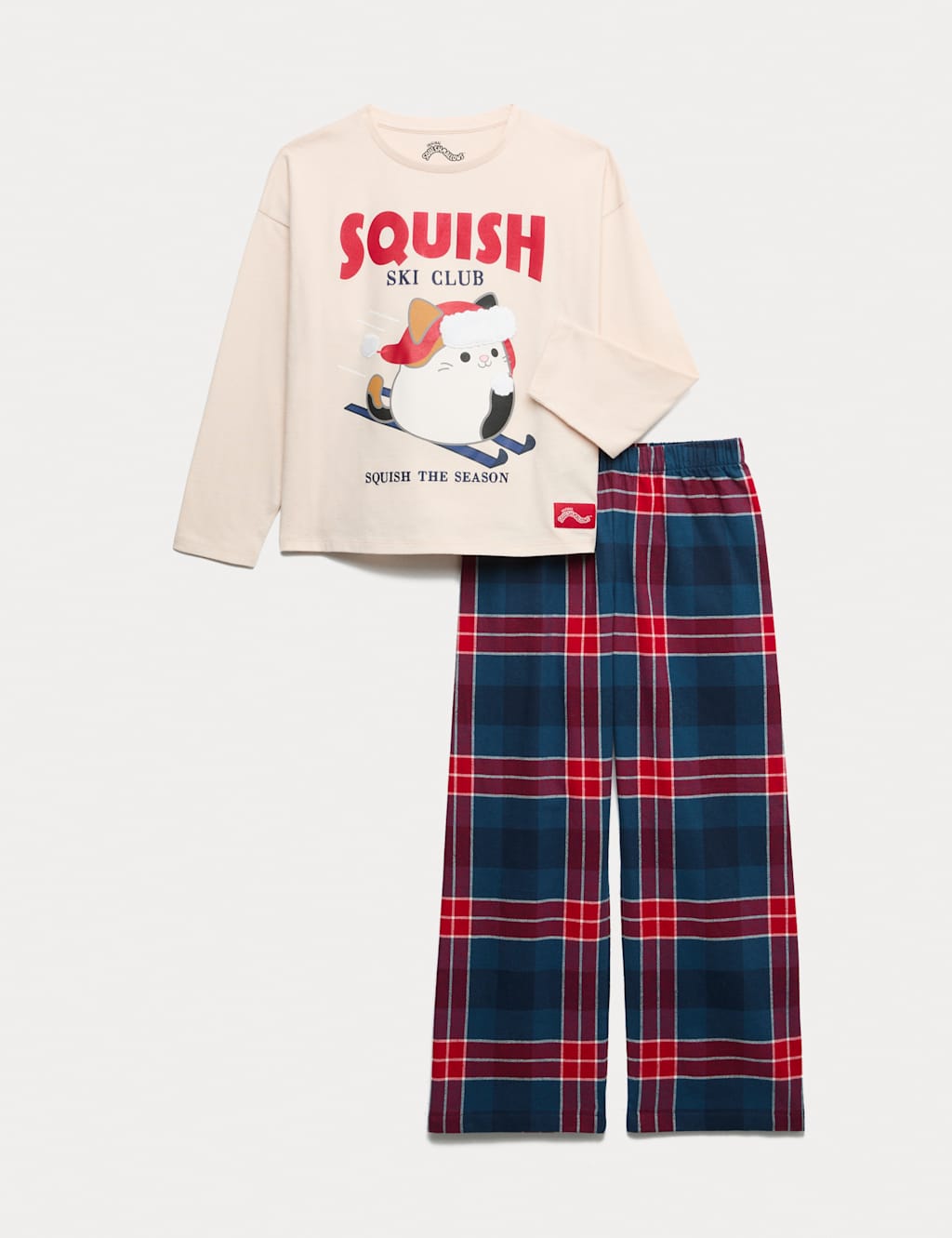 M&S Squishmallows Ski Club Pyjamas (5-16 Yrs) Ivory Mix