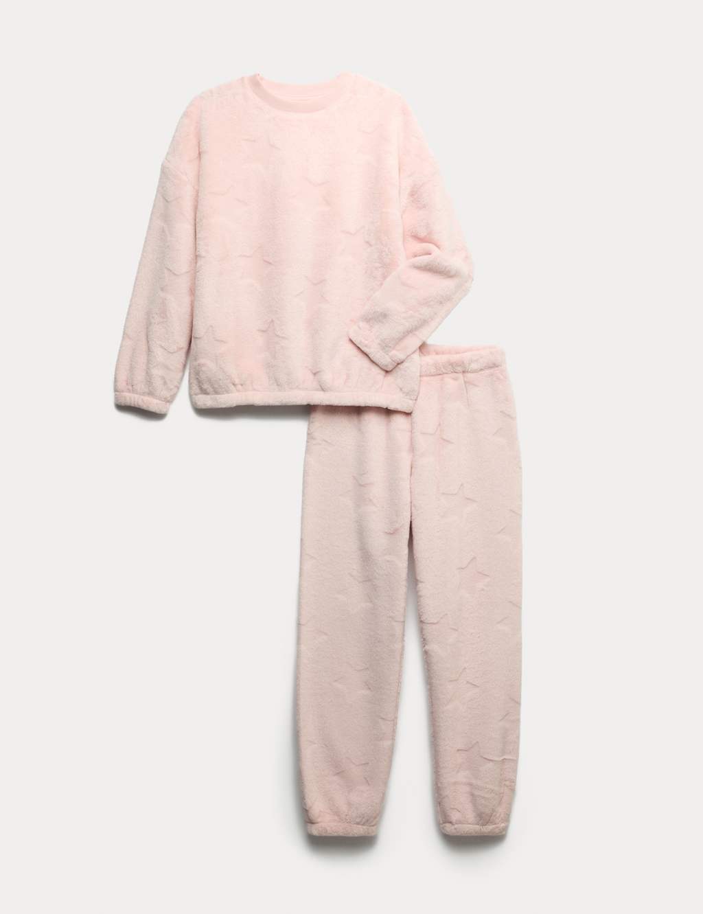 M&S Star Fleece Pyjamas (1-16 Years) Light Pink