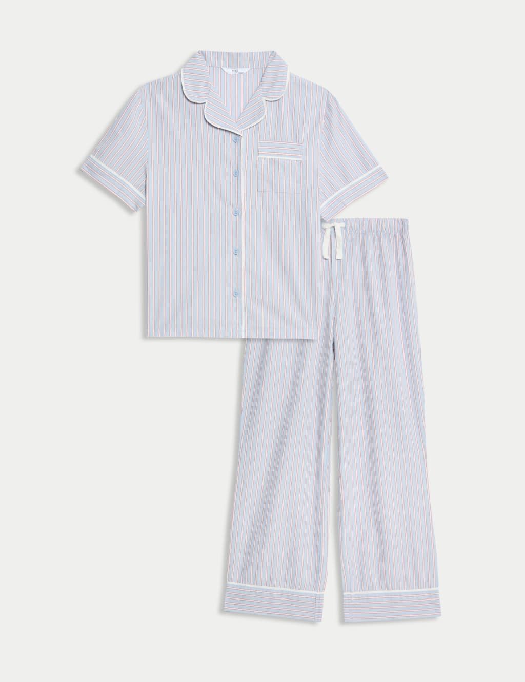 Pure Cotton Striped Revere Pyjamas (3-16 Yrs)