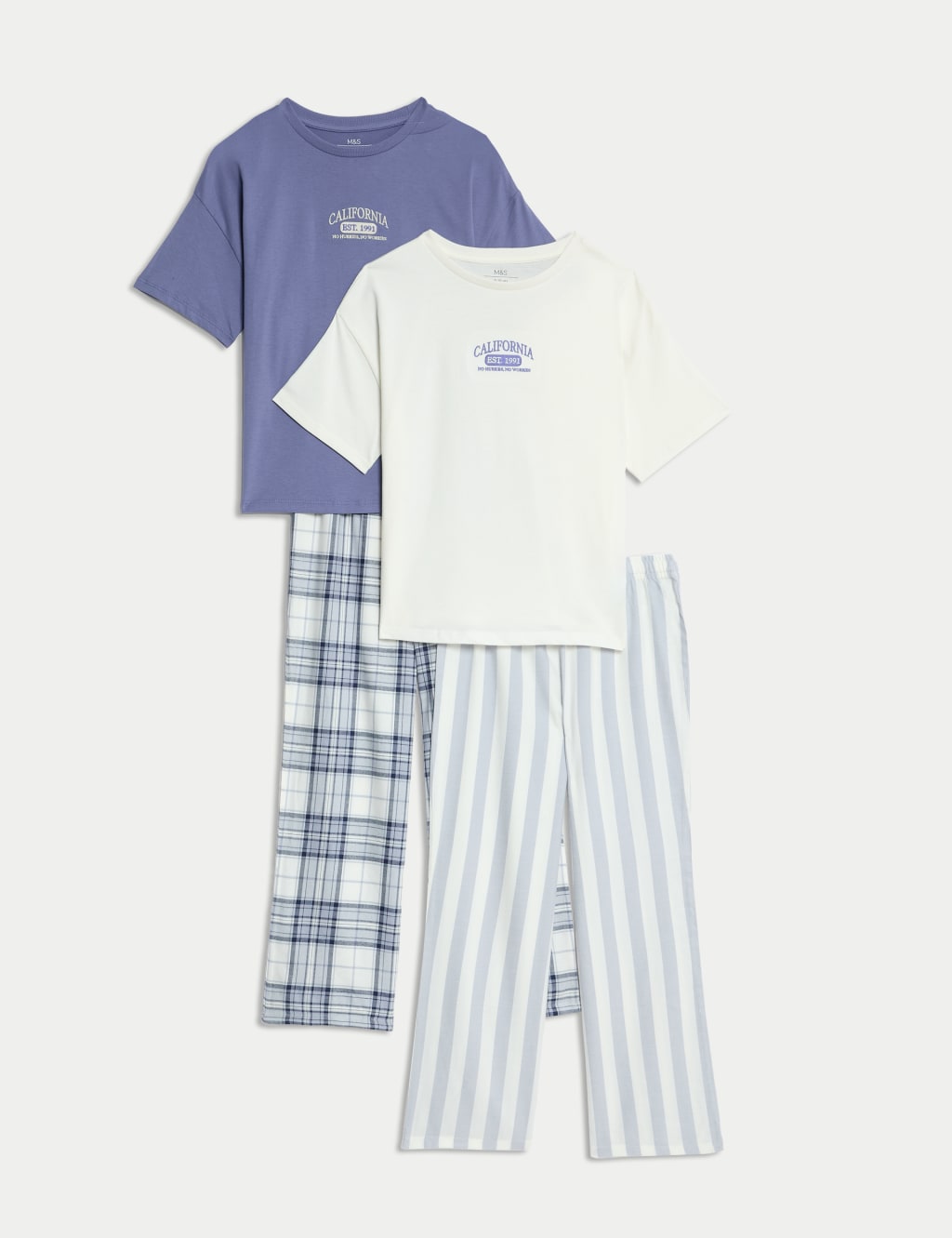 2pk Cotton Rich Printed Pyjama Sets