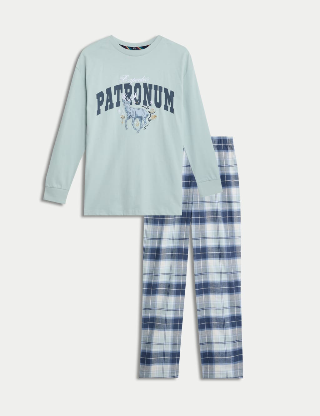 M&S Cotton Rich Harry Potter Pyjamas (6-14 Yrs) Light Turquoise