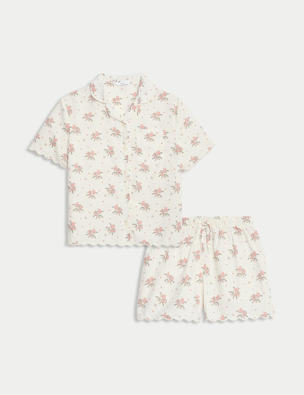 Pure Cotton Floral Pyjamas (3-16 Yrs)