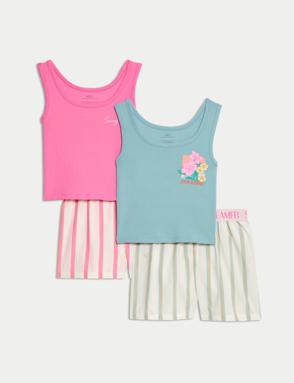 2pk Cotton Rich Striped Pyjama Sets (1-16 Yrs)
