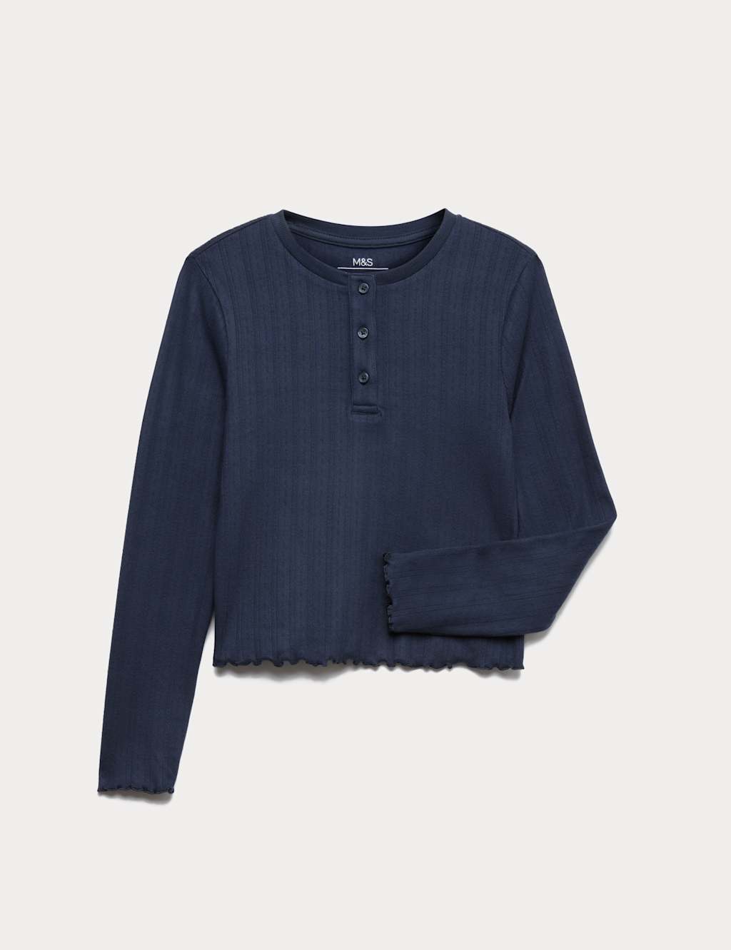 M&S Girls Pyjama Top (6-16 Yrs) - 13-14 Years - Navy
