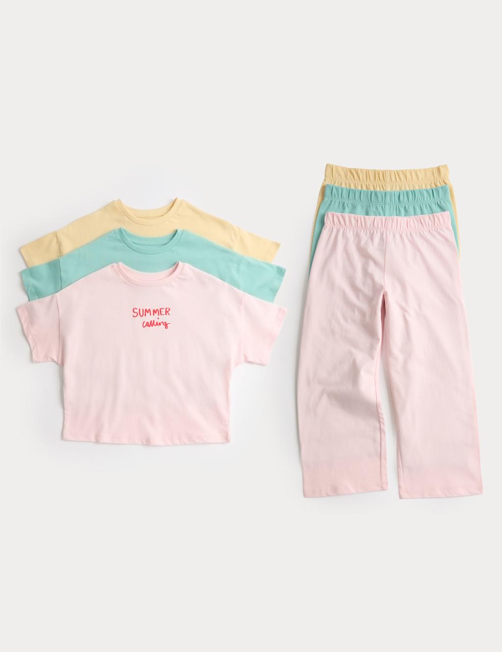 M&S Girls 3 Pack Graphic Pyjama Set (1-8 Yrs) - 3-4 Years - Multi
