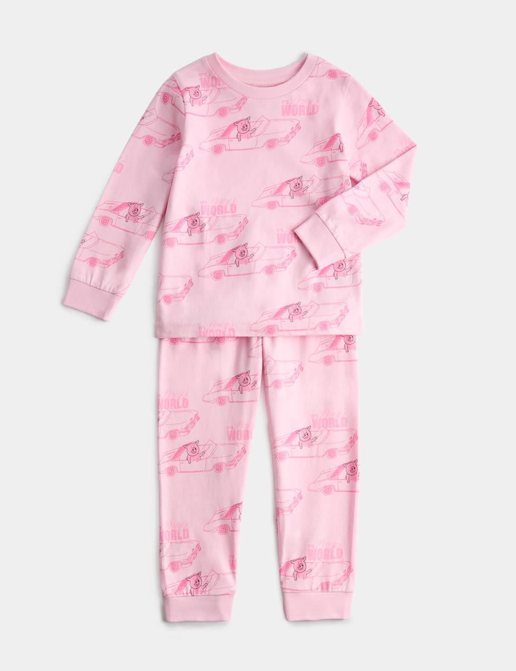 Girls Pure Cotton Percy Pig Pyjamas (1-16 Yrs) - 13-14 Years - Ecru Mix