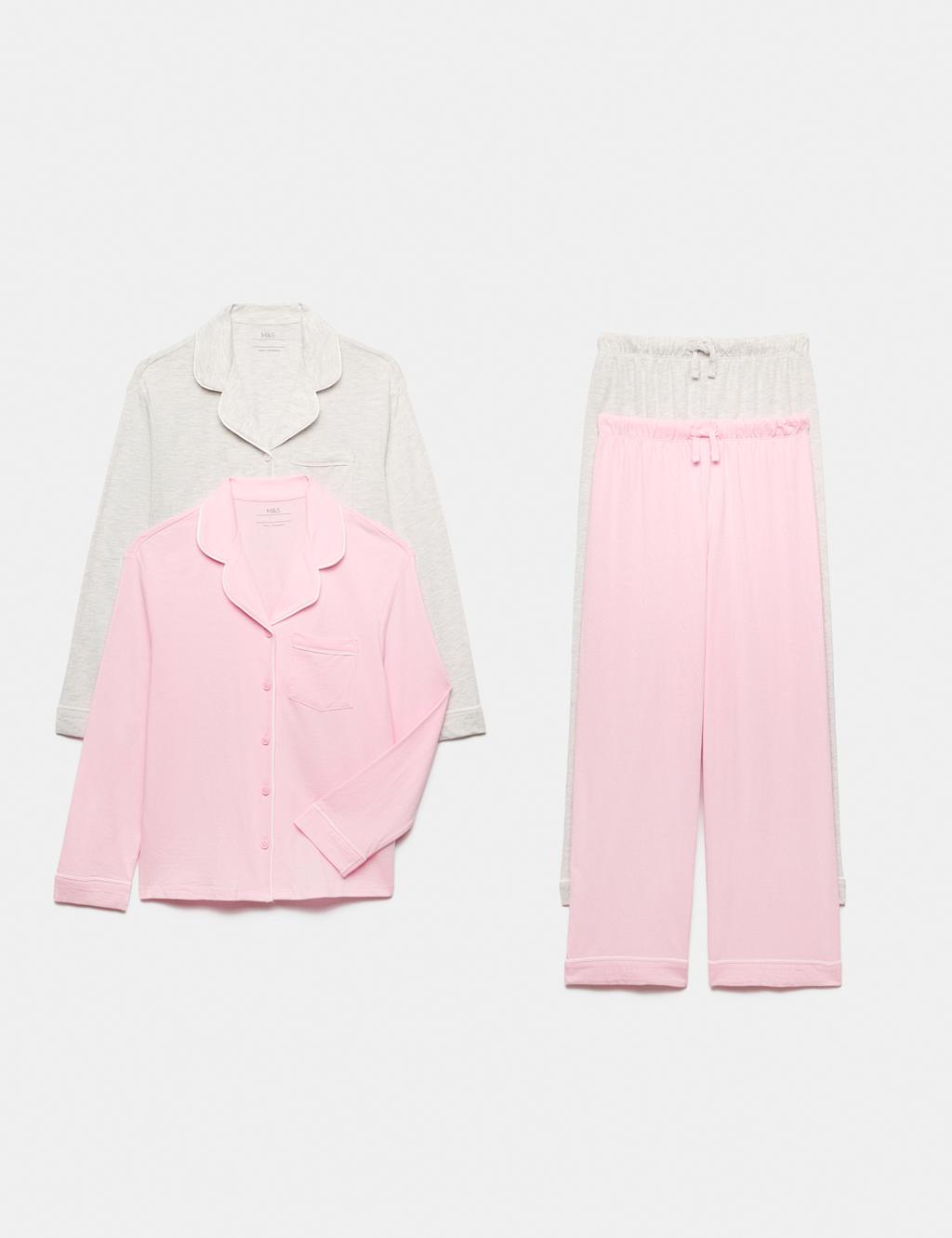 M&S Girls 2 Pack Cotton Blend Pyjama Sets (6-16 Yrs) - 10-11 Years - Pink Mix