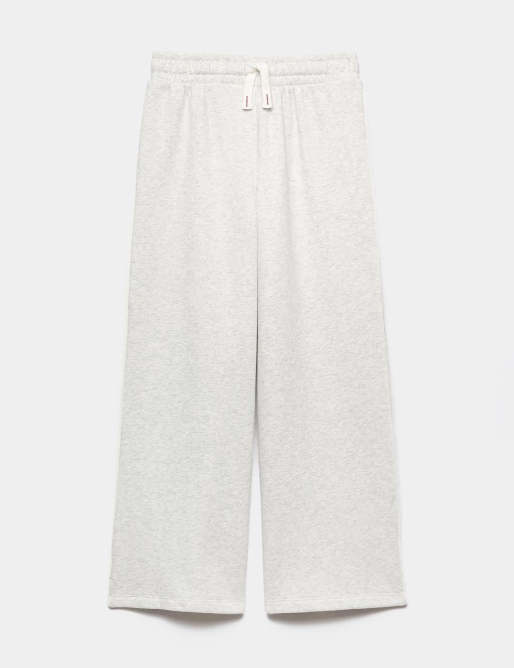 M&S Girls Cotton Rich Pyjama Bottom Joggers (6-16 Yrs) - 7-8 Years - Grey Mix