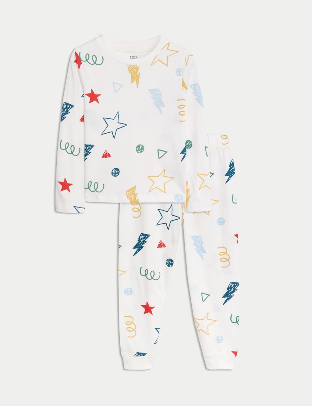 M&S Pure Cotton Doodle Graphic Pyjamas (1-8 Yrs) Multi