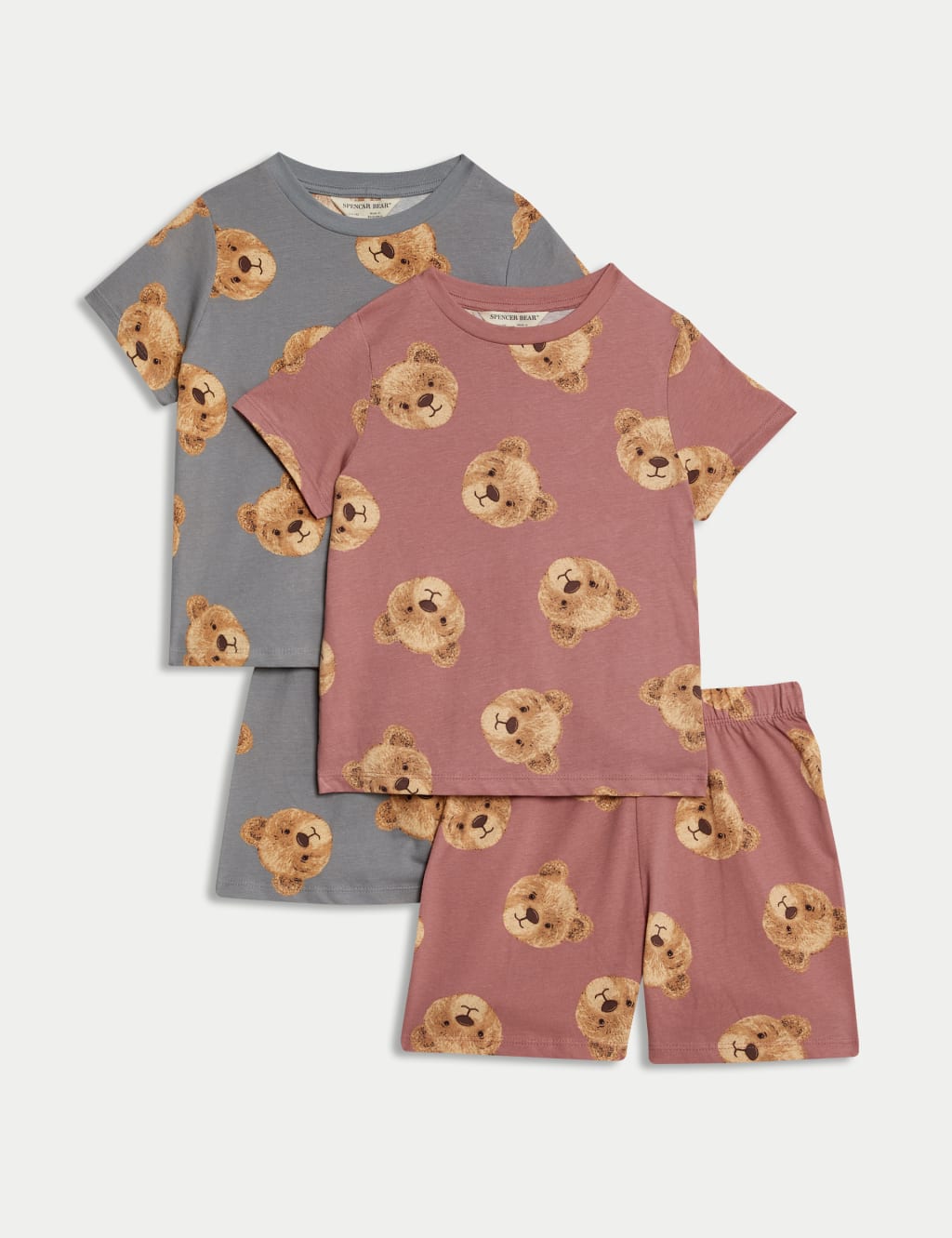 2pk Pure Cotton Spencer Bear™ Pyjama Sets (1-8 Yrs)