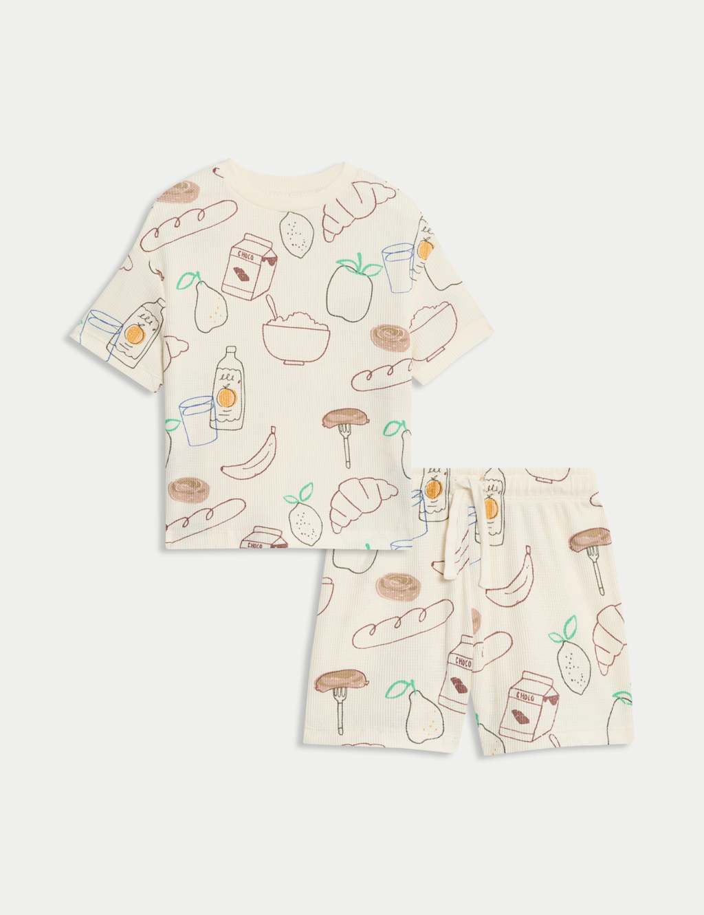 Cotton Blend Waffle Breakfast Pyjamas (1-16 Yrs)