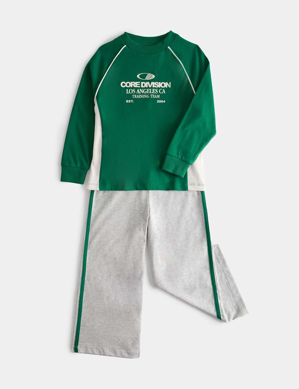 M&S Boys Pure Cotton Sports Style Slogan Pyjamas (1-8 Yrs) - 3-4 Years - Green Mix
