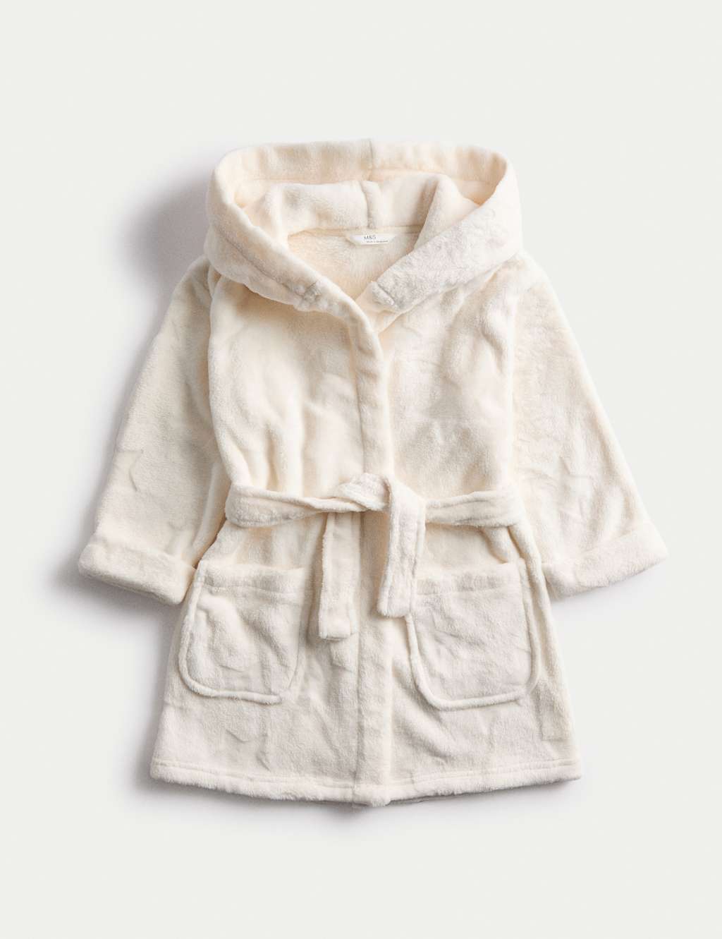 M&S Collection Girls Fleece Hooded Robe (1-16 Yrs) - 2-3 Y - Ivory, Ivory