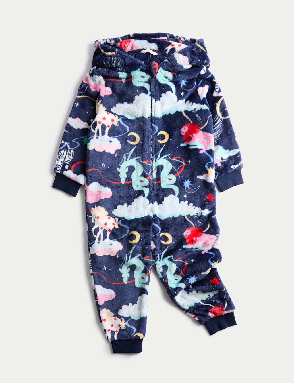 M&S Fleece Fairytale Onesie (1-8 Yrs) Navy Mix