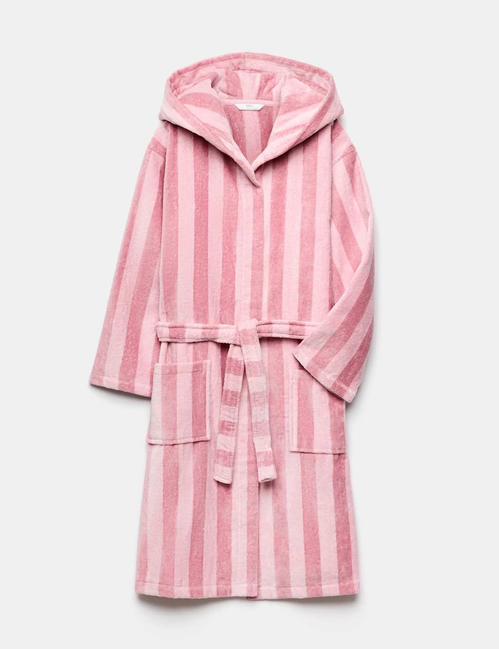 M&S Girls Pure Cotton Striped Robe (9 Mths - 10 Yrs) - 3-4 Years - Pink Mix